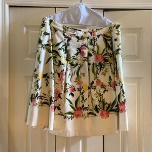 Talbots A-line pleated floral skirt 16W